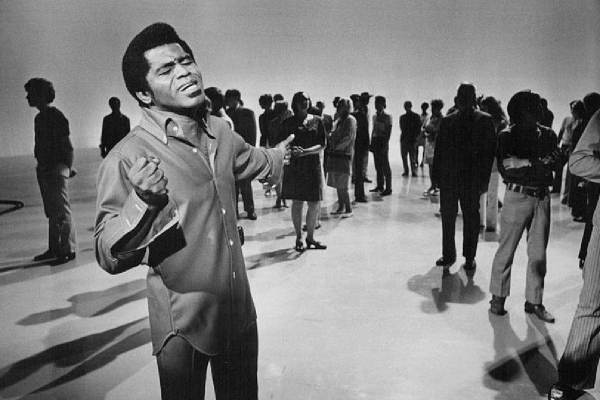 Photo of James Brown performing on the ABC Television program Music Scene