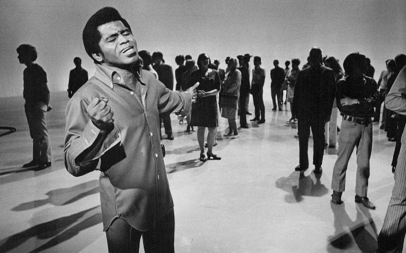 Photo of James Brown performing on the ABC Television program Music Scene