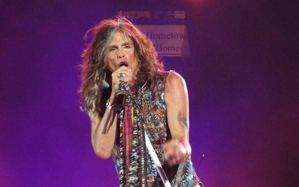 Steve Tyler performing with Aerosmith in 2012