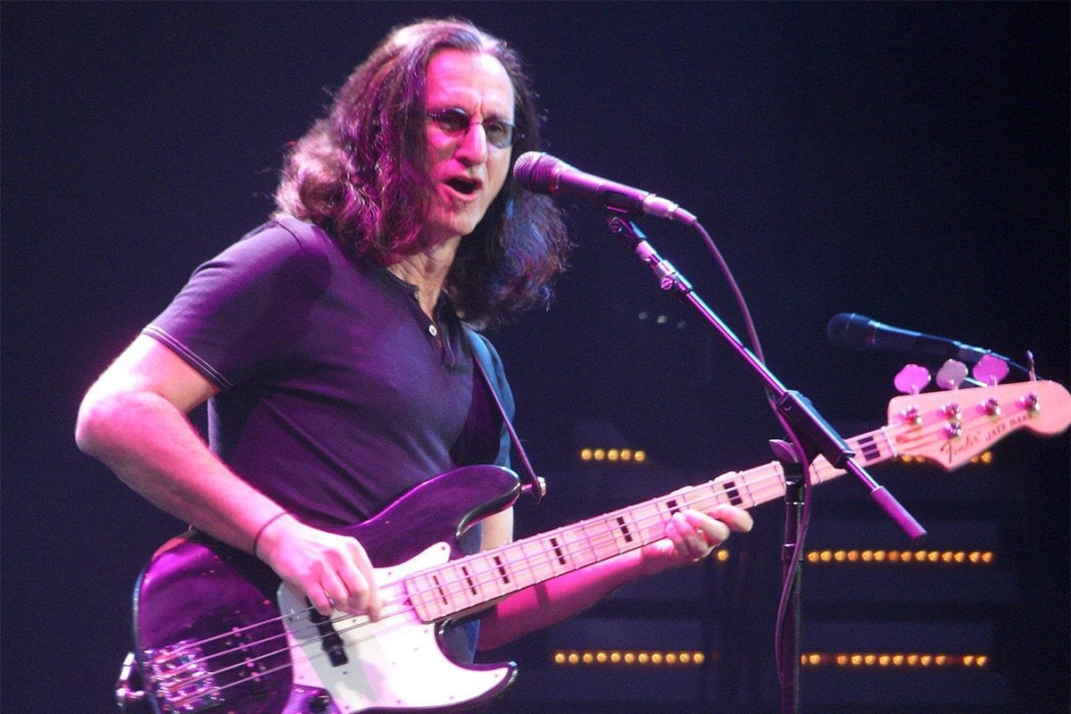 Geddy Lee performing with Rush in 2008