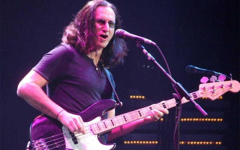 Geddy Lee performing with Rush in 2008