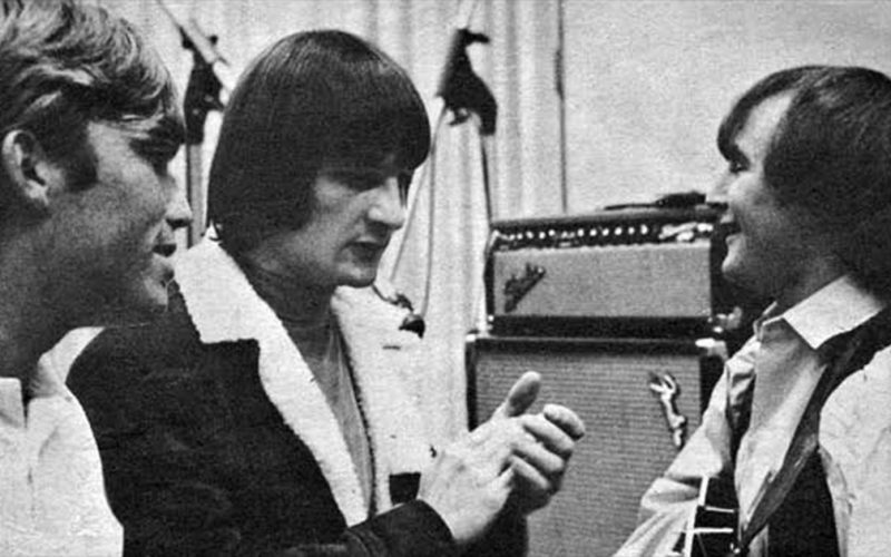 Producer Terry Melcher in the studio with The Byrds
